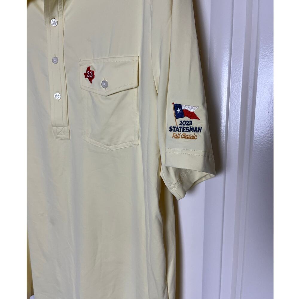 Criquet | Men's Size M Polo 2023 Statesman Fall Classic Golf Shirt Yellow - Picture 2 of 5